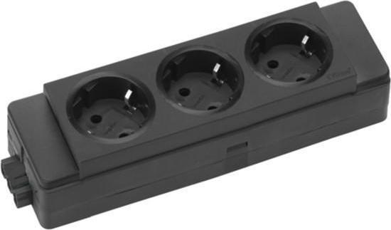 Actual product image Evoline Express type 910 socket strip 3x socket, black (3 x)