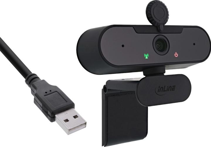 Actual product image InLine ® Webcam FullHD 1920x1080/30Hz with autofocus, USB Type-C connection cable (2.10 Mpx)