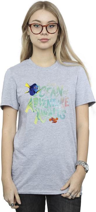 Actual product image Disney Womens/Ladies Finding Dory Ocean Of Adventure Cotton Boyfriend T-Shirt (M)