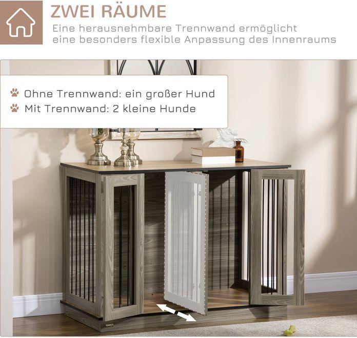 Produktbild Swisshandel24 Hundekäfig Haustierkäfig mit herausnehmbarem Trennwand Hundebox Tierkäfig Hundehütte innen Dunkelwal (Hundezwinger)