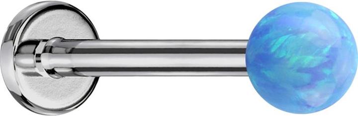 Produktbild Star Piercing Micro Labret silber mit Kugel Opal hellblau (ohne Messing, Titan G23)