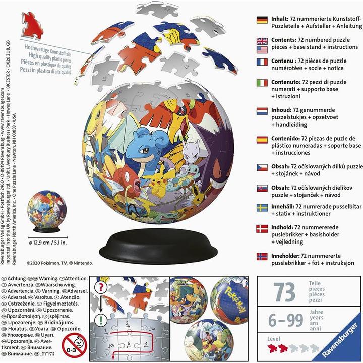 Image du produit Ravensburger Pokémon de la balle (72 pièces)