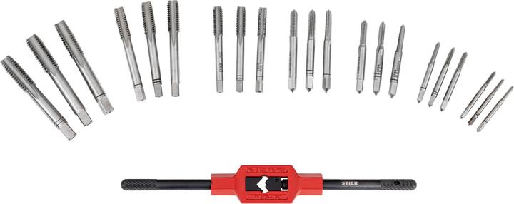 Actual product image Stier Thread cutting tool set / thread cutter set 32-piece M3-M12 HSS-G