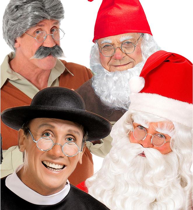 Actual product image Widmann Santa glasses metal round with silver lenses