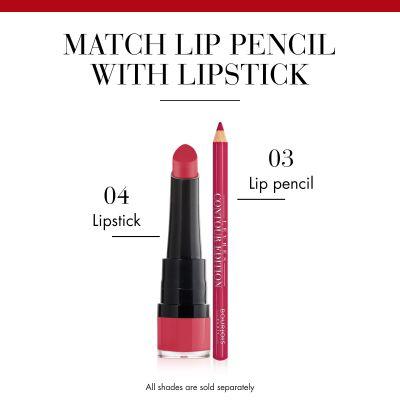 Actual product image Bourjois Paris Rouge Velvet Lūpdažis Lipstick 04 2.4g (04 Hip Hip Pink)