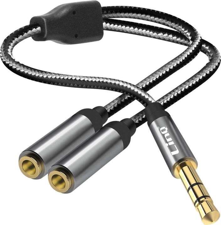 LinQ 3.5mm jack connector male to 2x 3.5mm jack connector female (3.5mm jack, 3.5mm jack)