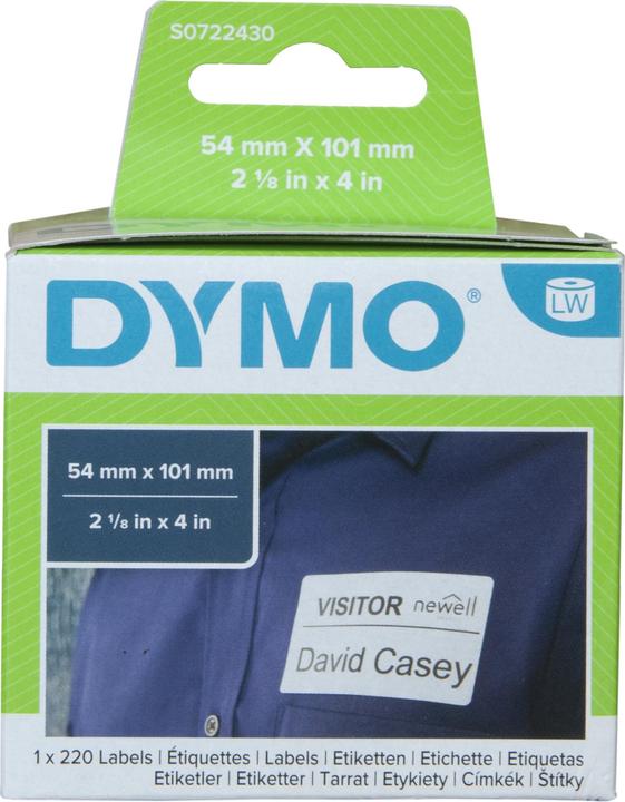 Immagine prodotto Etichette in rotolo adatte per Dymo nero su bianco, dimensioni mm: 54 x 101, sostituisce:
