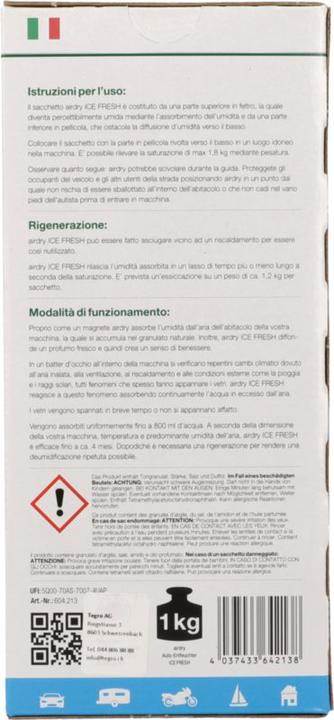 Label énergétique ThoMar Déshumidificateur de voiture à air sec (19.20 l/24h)