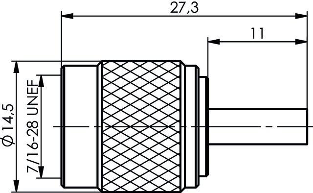 Produktbild Telegärtner TNC-Reverse-Steckverbinder Stecker, gerade 50 Ohm J01010R0001 1 St. (Kupplung)