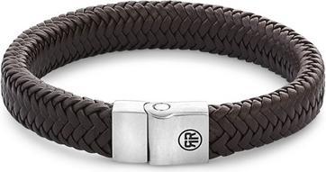 Immagine prodotto Rebel Rose - Bracciale in pelle marrone a spina di pesce opaco RR-M0022-S - Dimensioni: 19 cm - L (19 cm, Cuoio)