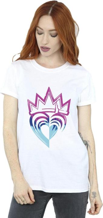 Actual product image Disney Womens/Ladies Descendants Pink Crown Cotton Boyfriend T-Shirt (3XL)