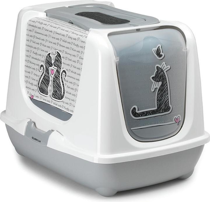 Image du produit Yarro International Bac à litière Trendy Cat in Love Blanc (Bac à litière ouvert)