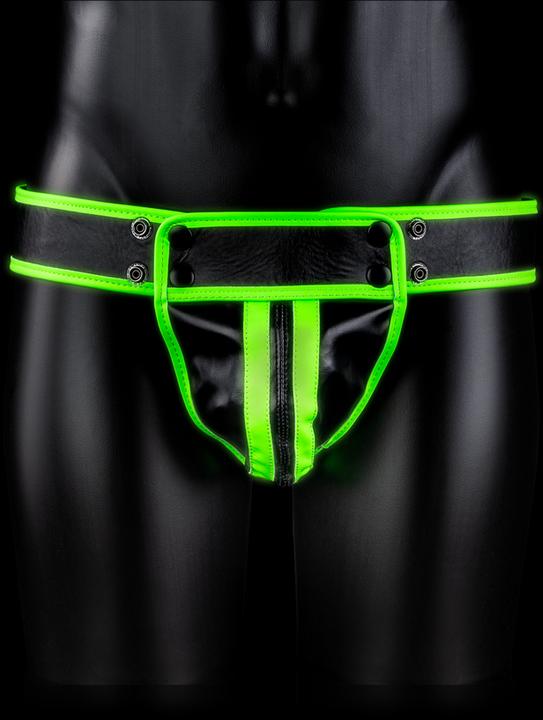Actual product image Ouch! Striped Jock Strap - Glow in the Dark (S/M)