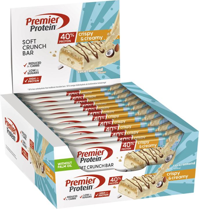 Immagine prodotto Premier Protein Barretta Soft Crunch 40% di proteine (Coco-Almond, 12 pz., 480 g)