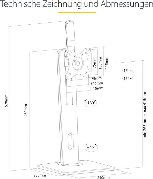 Actual product image StarTech Monitor holder (Table, 34.02")