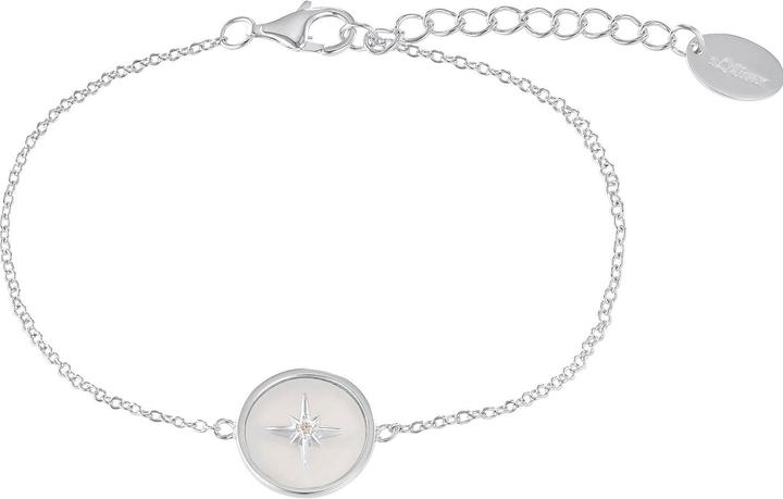 Produktbild S.Oliver Armschmuck für Damen, 925 Sterling Silber, Zirkonia synth., Perlmutt | Stern (17 cm, 925er Silber)
