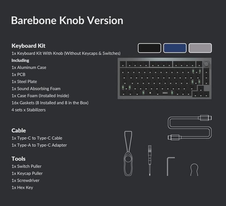 Produktbild Keychron Q1 Barebone Knob Version (CH, Kabelgebunden)