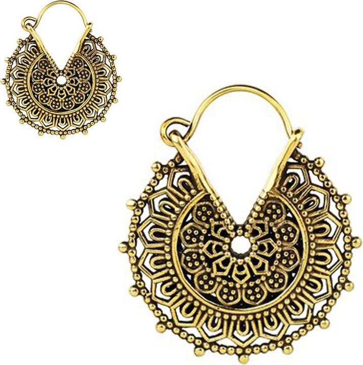 Produktbild Star Piercing Ohrring vergoldet Griechische Blume (Messing)