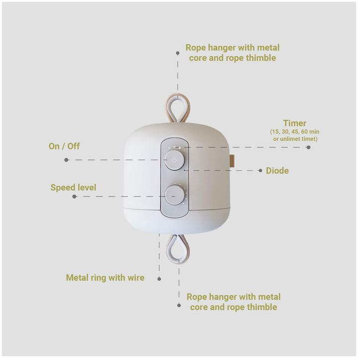 Produktbild Membantu Set mit Ständer mit Federwiege Zwillinge Premium und Motor LeeLo01 (Cozy Cradle)