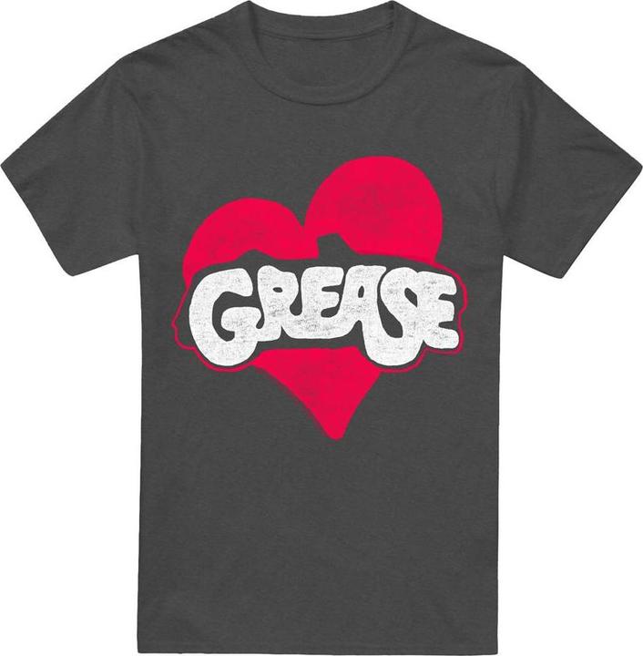Actual product image Grease Unisex Adult Heart T-Shirt (L)
