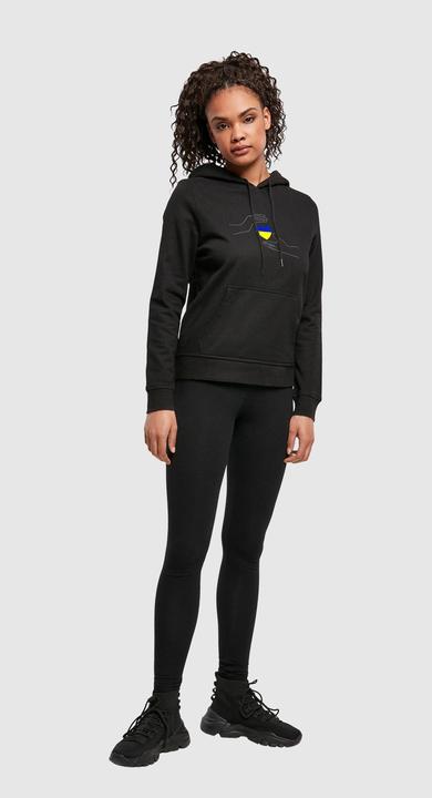 Produktbild Merchcode Ladies Peace - 2 Hand Heart Black Basic Hoody - 161643 (L)