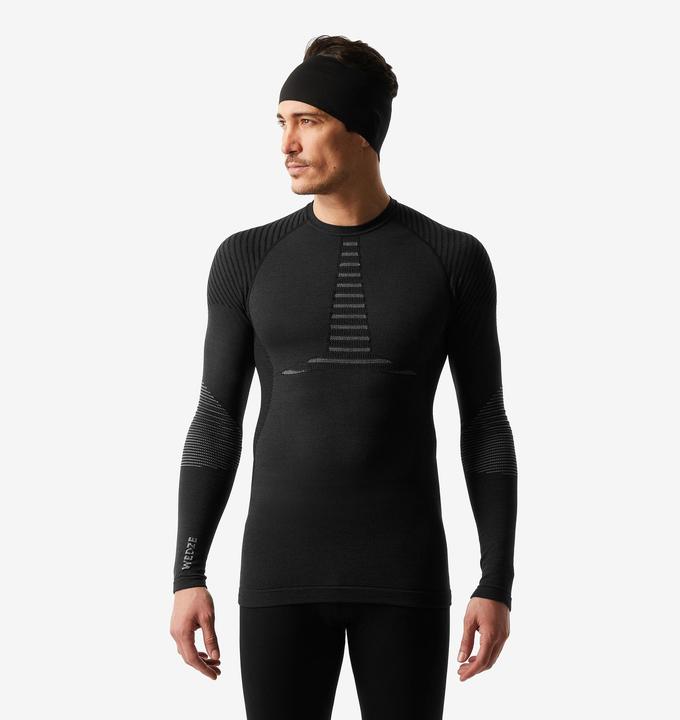 Wedze Skiunterwäsche Funktionsshirt Herren Wolle atmungsaktiv – BL 900 schwarz (XL)