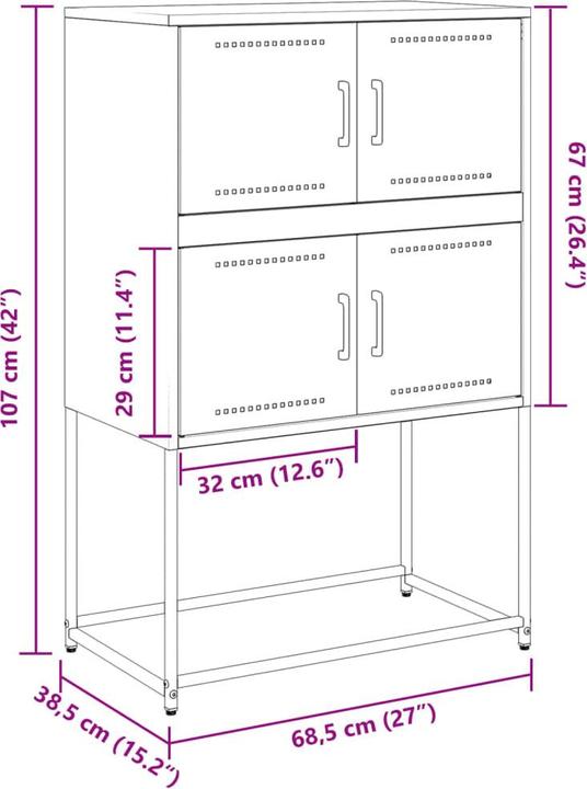 Image du produit VidaXL Sideboard (38,5 x 38,5 x 107 cm)