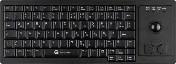 Produktbild Gett Cleantype Xtra Roll Tastatur mit Trackball USB Farbe schwarz Layout DE (DE, Kabelgebunden)