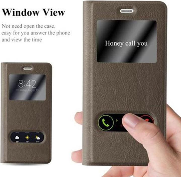 Actual product image Cadorabo Book with View double window cover (Huawei P9 Lite)