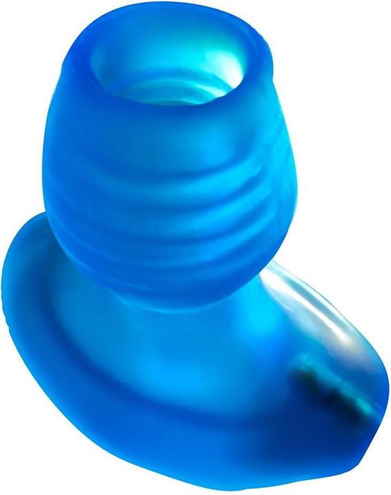 Actual product image Oxballs Glowhole-1 Hollow Buttplug with Led Insert Blue Morph Small