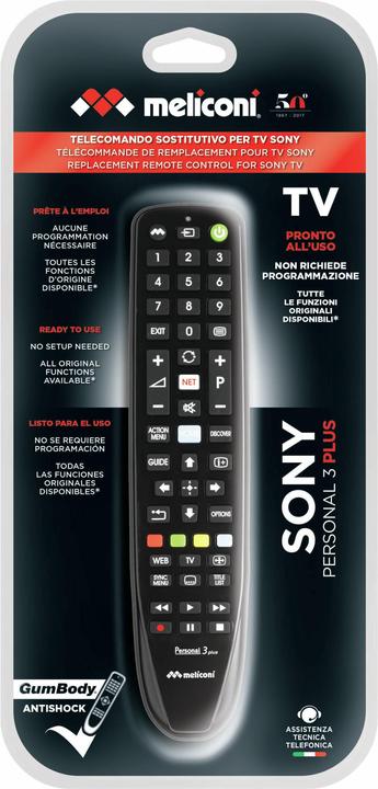 Actual product image Meliconi Gumbody Personal 3 for SONY (Universal remote control)