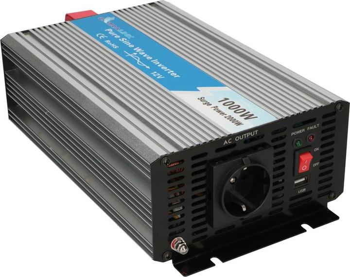 Actual product image Extralink VOLTAGE CONVERTER -,, PURE SINUS OPIP-1000W power adapter/inverter Auto Aluminium