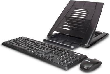 Actual product image Hamlet Tiramisu Notebook Stand. Universal Notebook Stand with Wireless Keyboard and Mouse