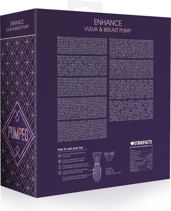 Image du produit Doc Johnson Enhance - Automatic - 13-Speed - Silicone - Rechargeable Vulva & Breast Pump