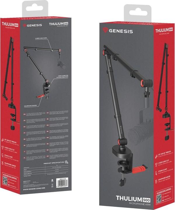 Actual product image Genesis Ramię Do Mikrofonu Thulium 500 Z Wieszakiem Na Słuchawki