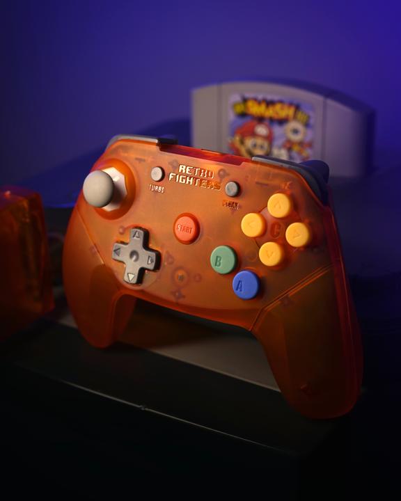 Image du produit Retro Fighters Brawler64 2.4G Orange - Manette - Nintendo 64 (DSi XL)
