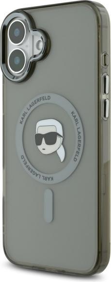 Image du produit Karl Lagerfeld KLHMP16SHLSKIK iPhone 16 6.1" czarny/black hardcase IML Metal Karl Head MagSafe (Apple iPhone 16)