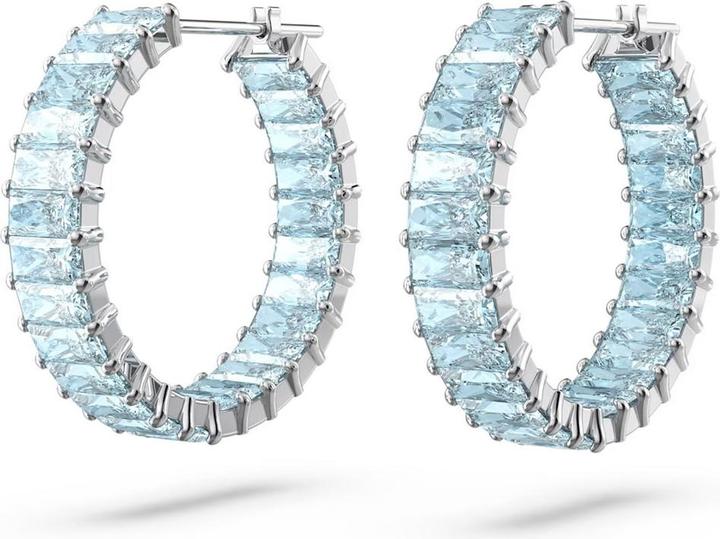 Swarovski Matrix Kreolen Baguette Schliff Blau (Swarovski Metall)