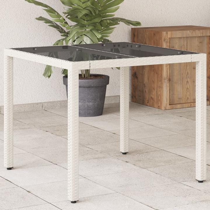 Produktbild VidaXL Gartentisch mit Glasplatte (90 cm)