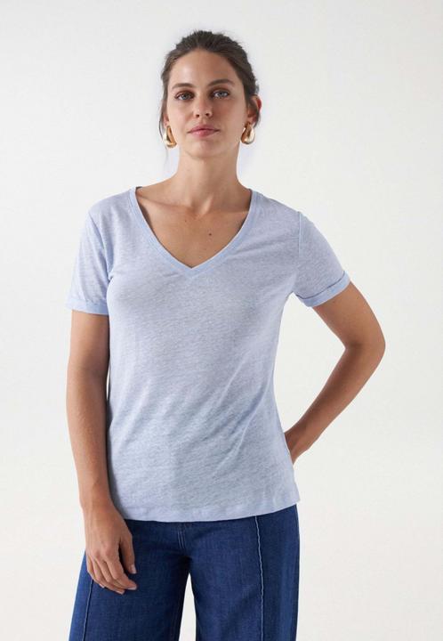 Actual product image Salsa Jeans T-Shirts Linen V-Neck T-Shirt (L)