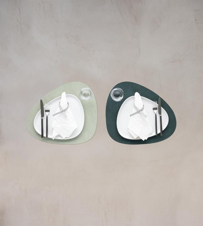 Actual product image Lind DNA Placemat Curve L, Double Nupo Dark Green/Olive Green,37x44cm (1 x, 37 x 44 cm)