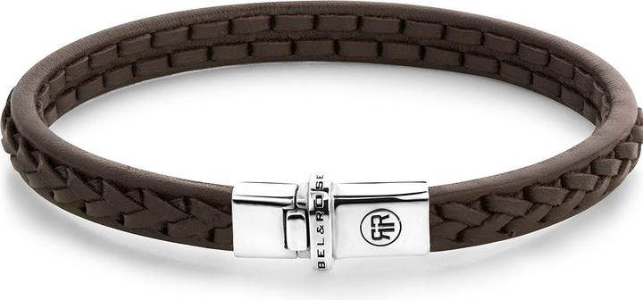Immagine prodotto Rebel & Rose Bracciale a filo singolo RR-L0143-S-L+ Uomo (20 cm, Plata Esterlina 925, Piel de becerro)