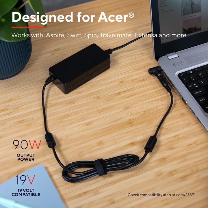 Actual product image Trust Power supply 90 W Maxo for Acer notebooks (90 W)