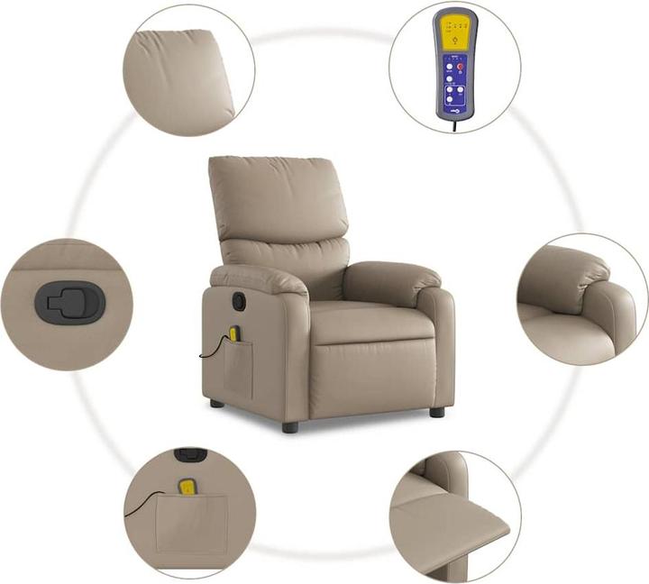 Image du produit VidaXL Fauteuil de massage Cappuccino Marron Similicuir,Couleur