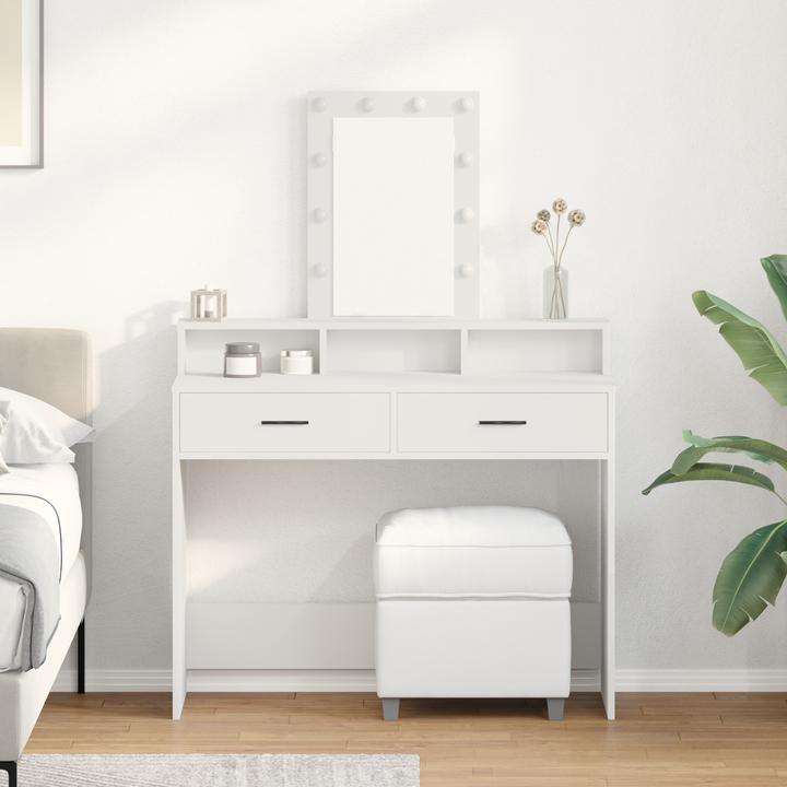 Image du produit VidaXL Coiffeuse Blanc MDF 100 x 41 x 140 cm Coiffeuse