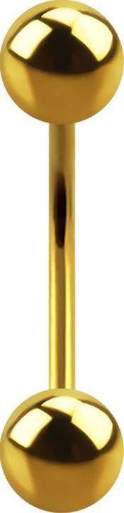 Immagine prodotto Star Piercing Micro Banana placcata oro con due sfere (senza ottone, Acciaio chirurgico 316L)