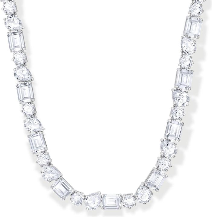 Produktbild Thomas Sabo Choker Halskette mit weissen Steinen in drei Schliffarten Silber (925er Silber, 34 - 42 cm)