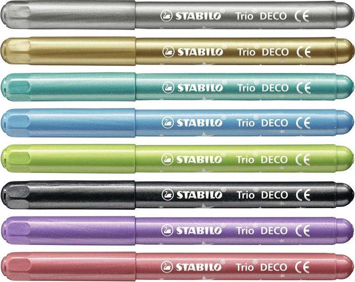 Actual product image STABILO Trio DECO Metallic Felt Tip Pen (Multicoloured, 8 x)