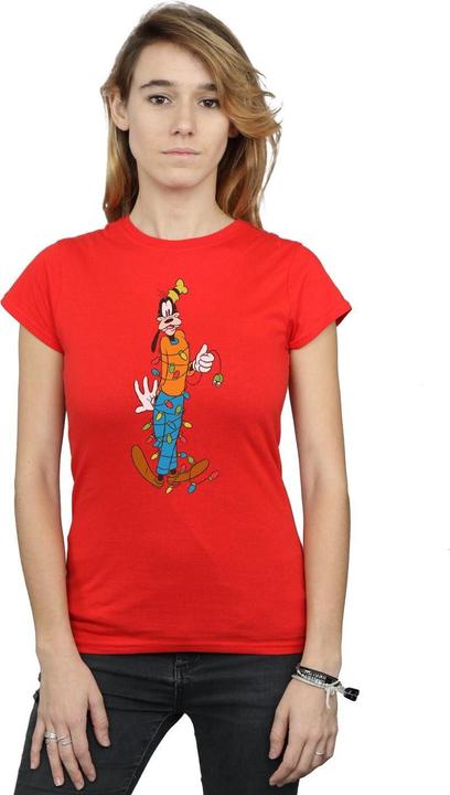 Actual product image Disney Womens/Ladies Goofy Christmas Lights Cotton T-Shirt (XL)