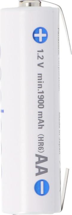 Actual product image Panasonic Battery Eneloop BK-3MCC Mignon AA with soldering lug in U-shape (1 pcs., AA, 2000 mAh)